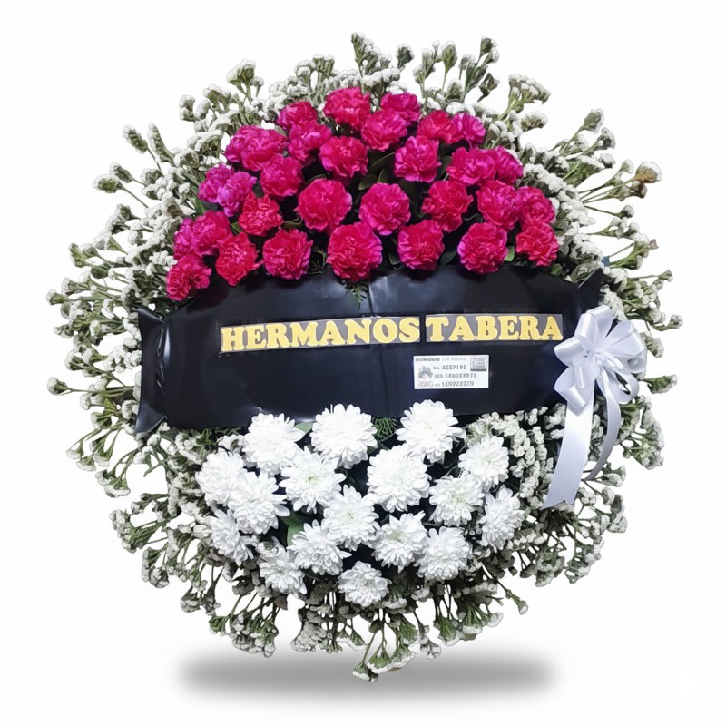 Corona Fucsia y Blanca - Especial para despedidas y homenajes