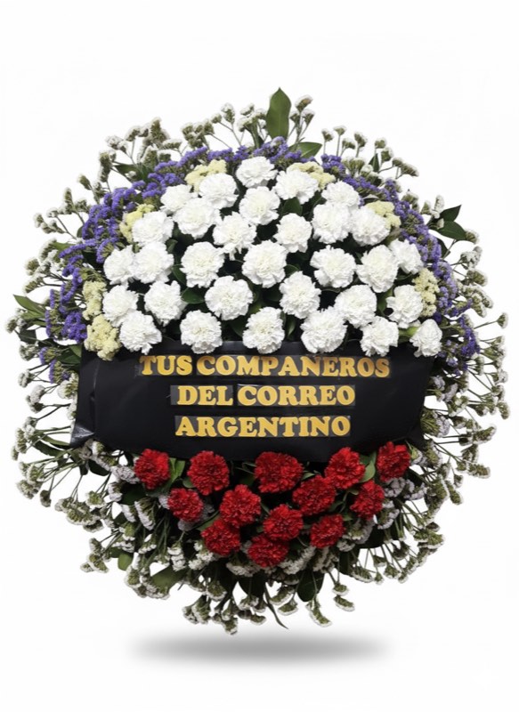 Corona Blanca y Roja - Ideal para ceremonias solemnes y homenajes laborales