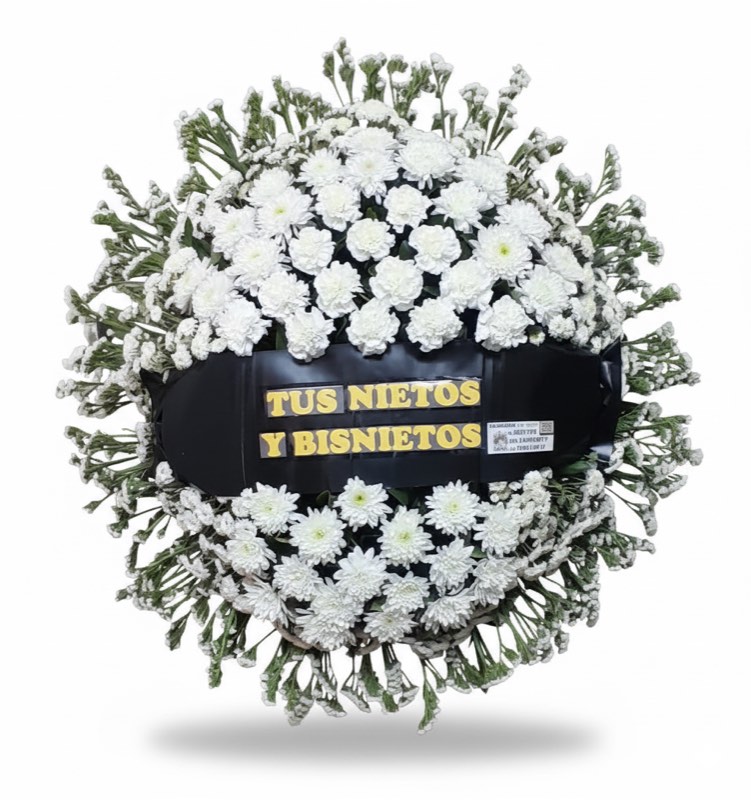 Corona Elegante Blanca - Perfecta para ceremonias religiosas y homenajes solemnes