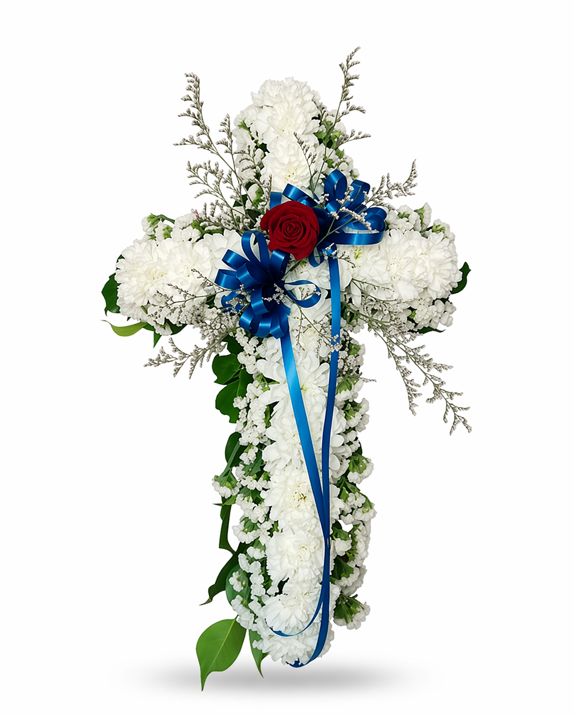 Cruz Serenidad Azul - Para ceremonias religiosas y homenajes espirituales